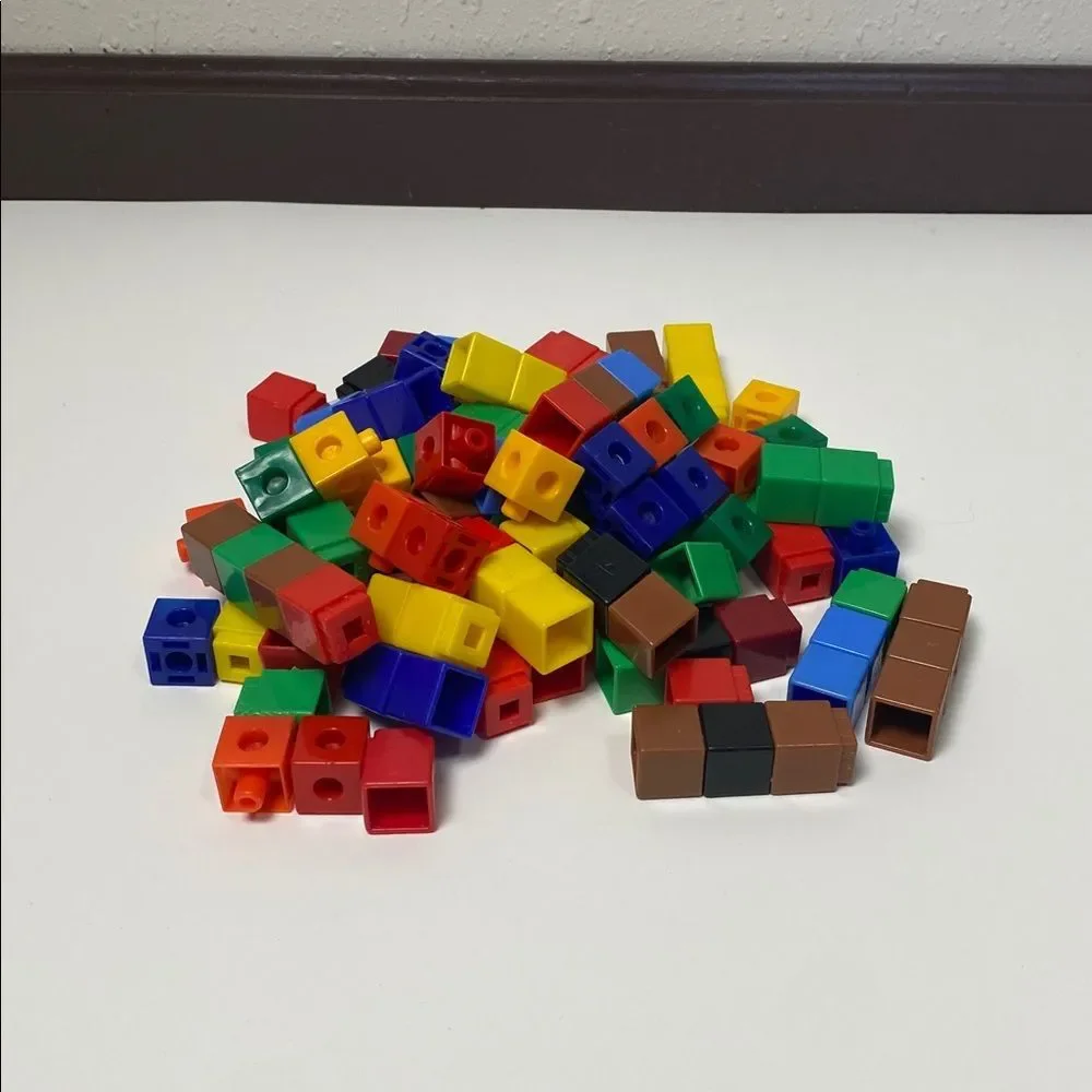 74 Colorful Interlocking Cube Building Blocks Set Colorful For Kids Homeschool